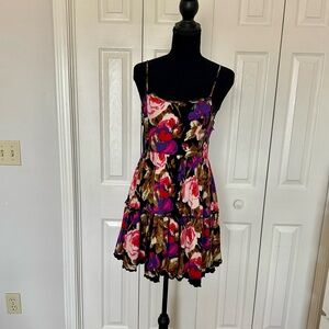 Urban Outfitters Black and Multicolor Floral mini dress.